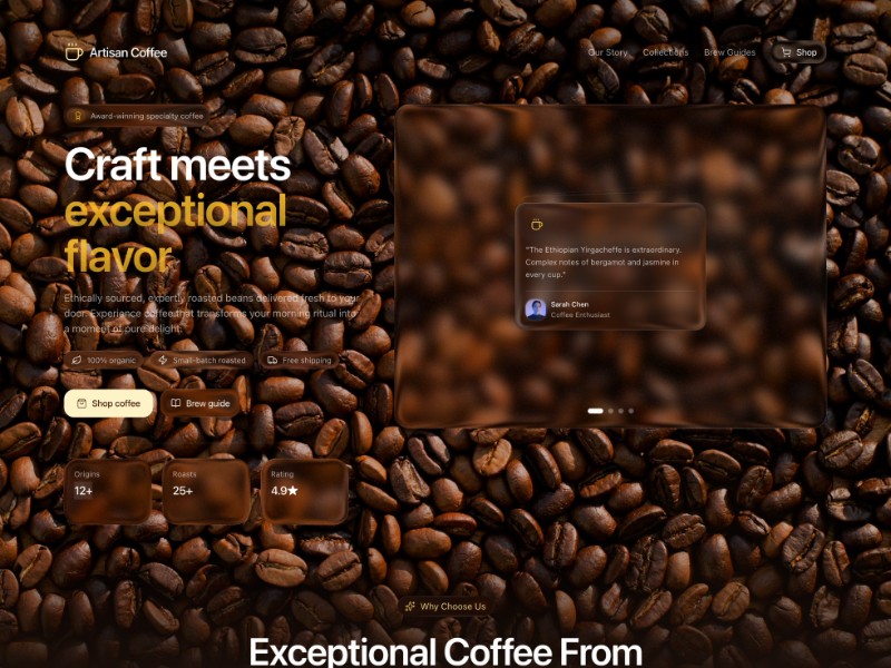 Preview for Artisan Coffee Landing Page Template