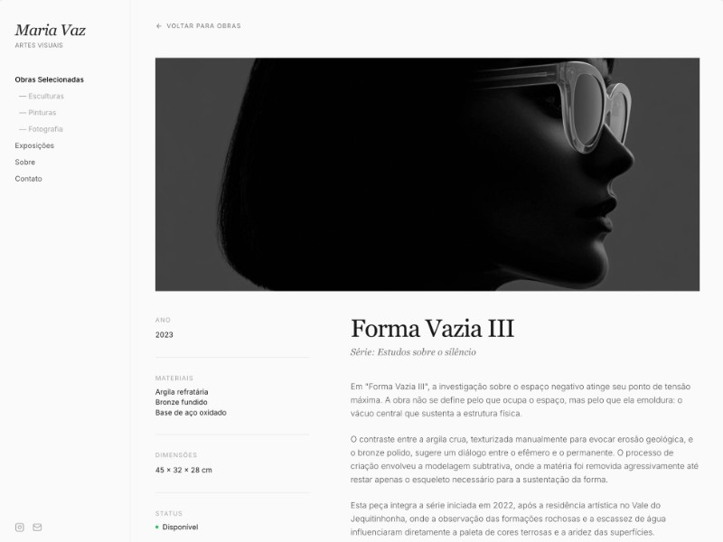Preview for Visual Artist Portfolio Website Template