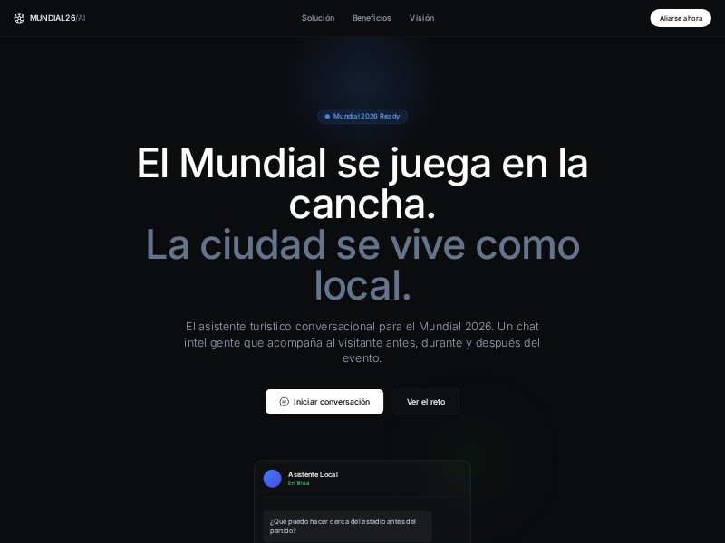 Preview for Mundial 2026 Tourism AI Landing Page Template