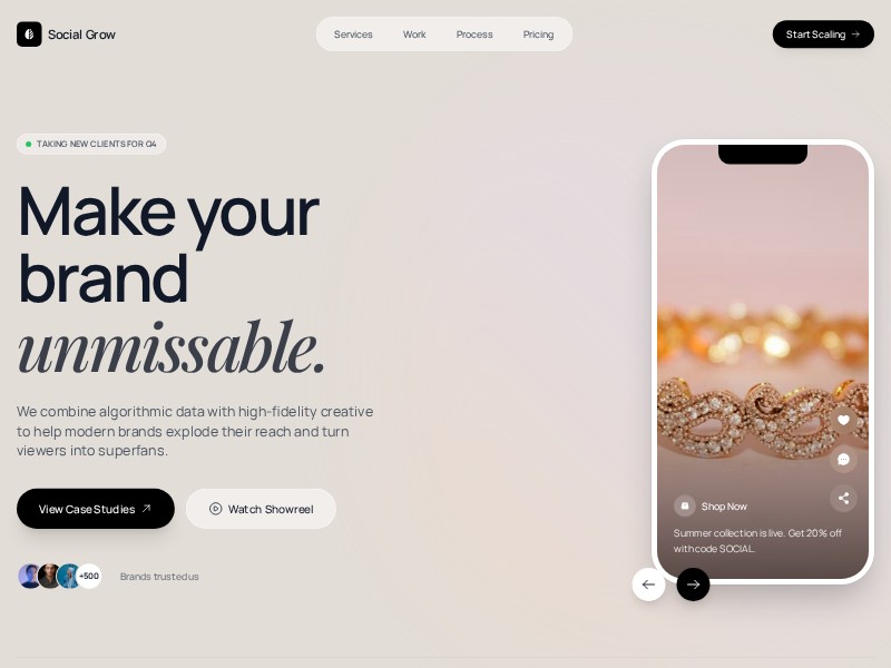 Preview for Social Media Agency Landing Page Template
