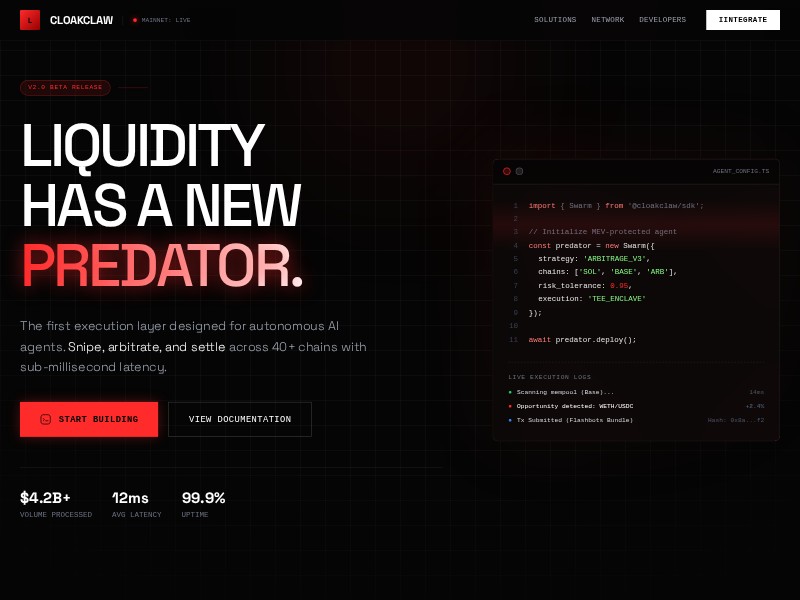 Preview for AI Agent Privacy Landing Page Template