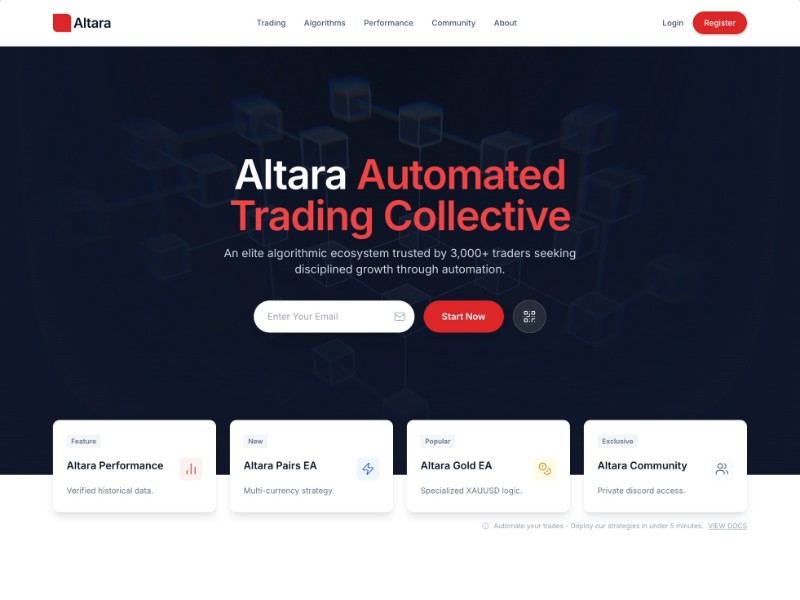 Preview for Altara Automated Trading Landing Page Template