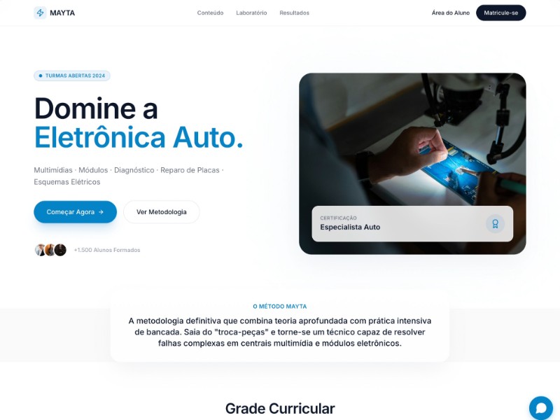 Preview for Automotive Electronics Course Landing Page Template