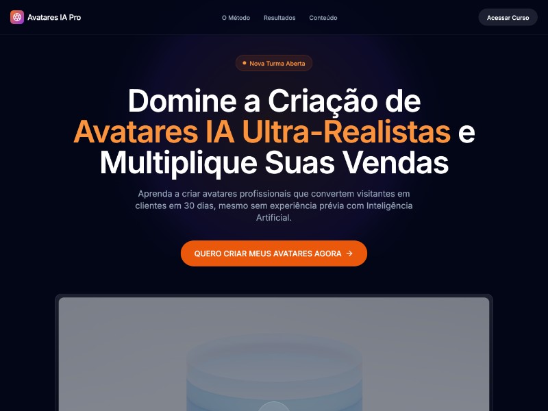 Preview for Avatares IA Pro Course Landing Page Template