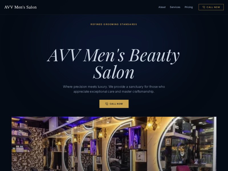 Preview for AVV Men's Salon Official Website