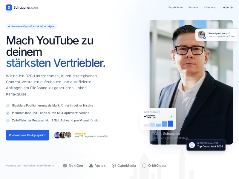 Preview for B2B YouTube Marketing Landing Page Template