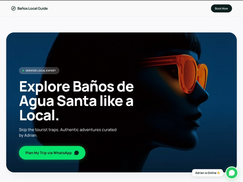 Preview for Baños Local Guide Travel Landing Page Template