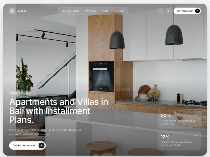 Preview for Bali Real Estate Landing Page Template