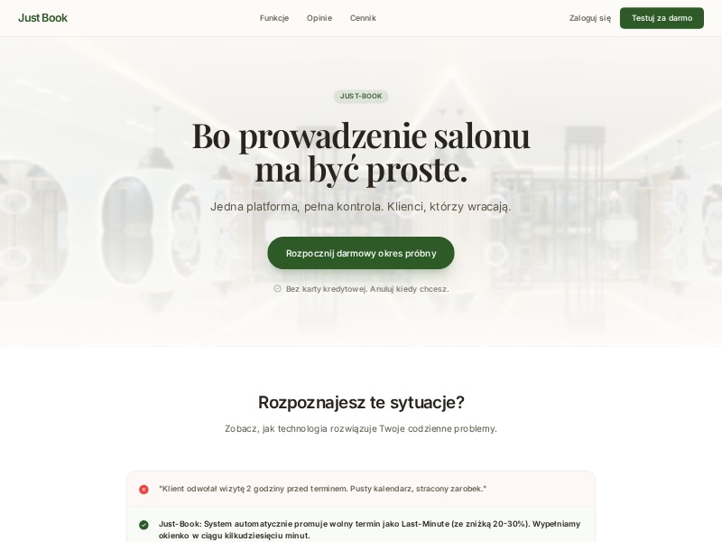 Preview for Salon Booking SaaS Landing Page Template