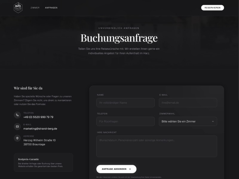 Preview for Bed & Breakfast Booking Inquiry Landing Page Template