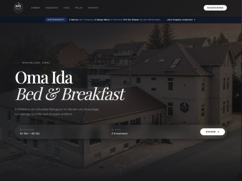 Preview for Boutique Bed & Breakfast Landing Page Template
