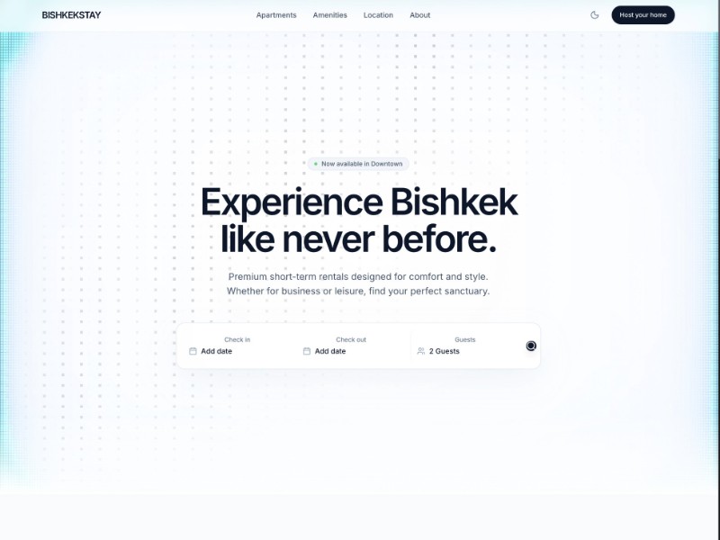 Preview for BishkekStay Apartment Booking Landing Page Template