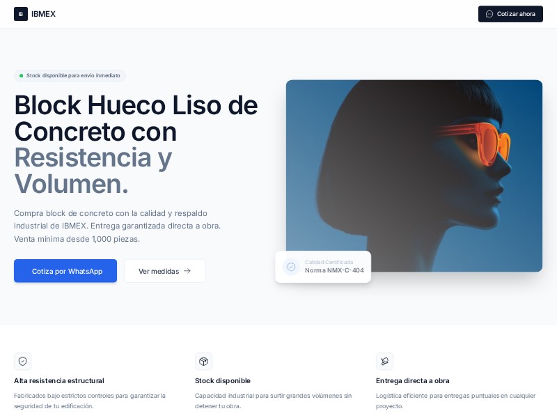 Preview for Concrete Product Landing Page Template