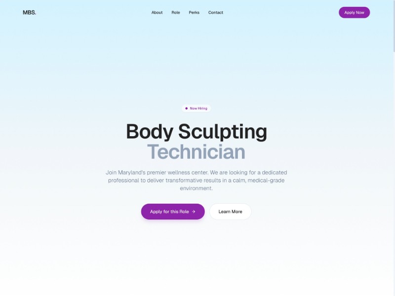 Preview for Body Sculpting Job Landing Page Template