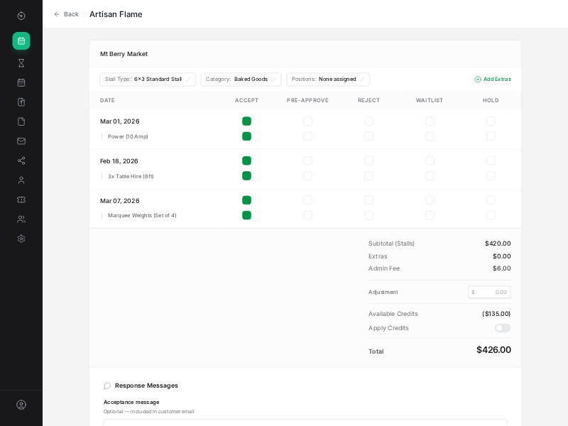 Preview for Vendor Application Dashboard UI Template