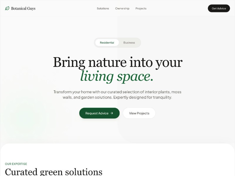 Preview for Biophilic Services Landing Page Template