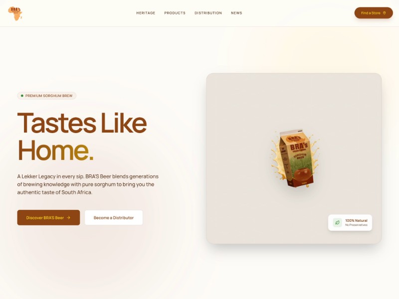 Preview for BRA'S Beer Product Landing Page Template