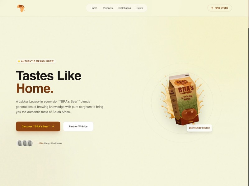 Preview for African Beer Brand Landing Page Template