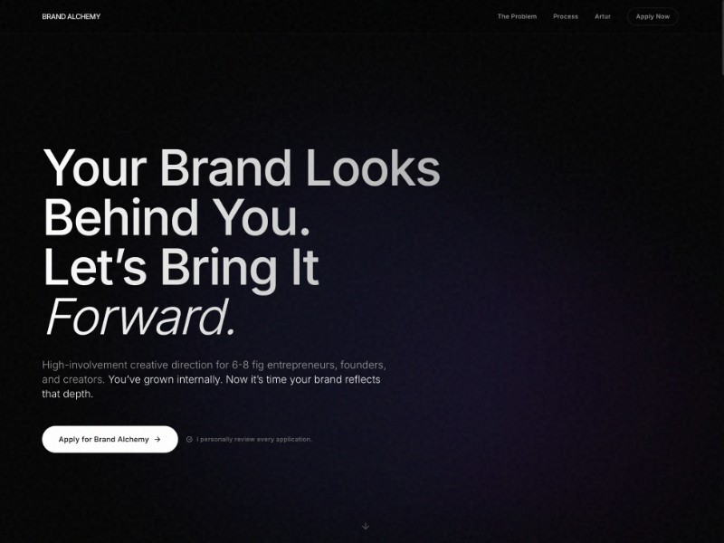 Preview for Brand Alchemy Founder Services Landing Page Template