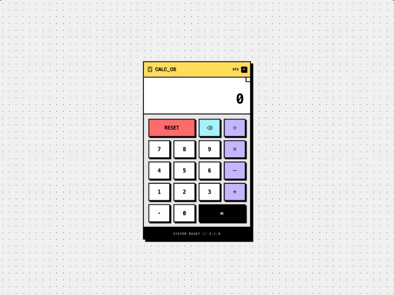 Preview for Brutalist Calculator UI Template