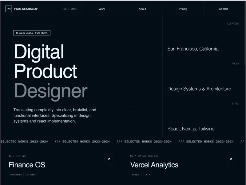 Preview for Brutalist Designer Portfolio Template