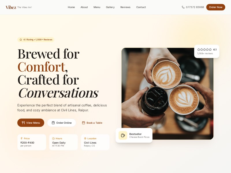 Preview for Café & Restaurant Landing Page Template