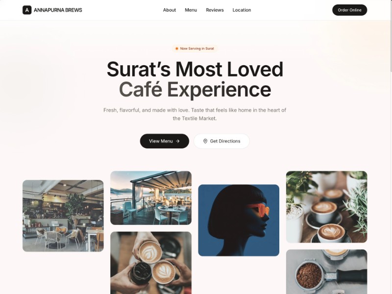 Preview for Cafe Restaurant Landing Page Template