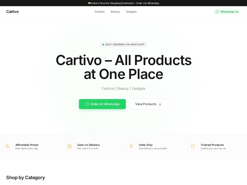 Preview for WhatsApp E-commerce Landing Page Template