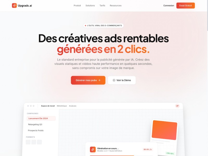Preview for AI Ad Creatives SaaS Landing Page Template