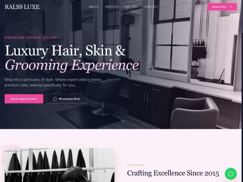 Preview for Luxury Salon Landing Page Template