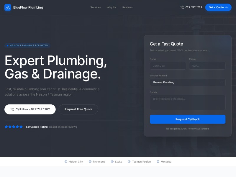Preview for Plumbing Services Landing Page Template