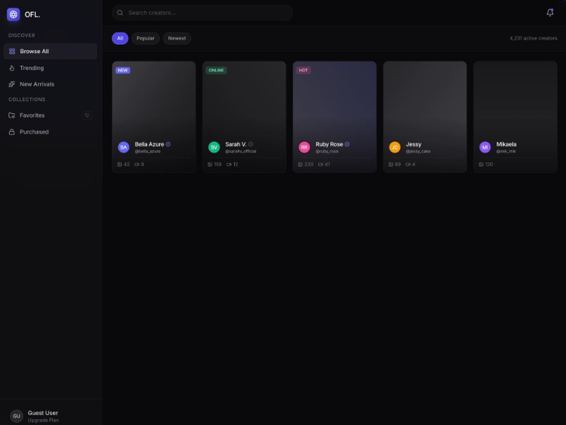 Preview for Creator Community Platform UI Template