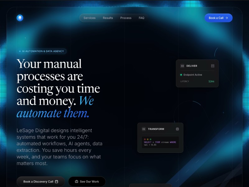 Preview for AI Automation Agency Landing Page Template