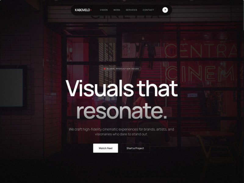 Preview for Cinematic Production Studio Landing Page Template