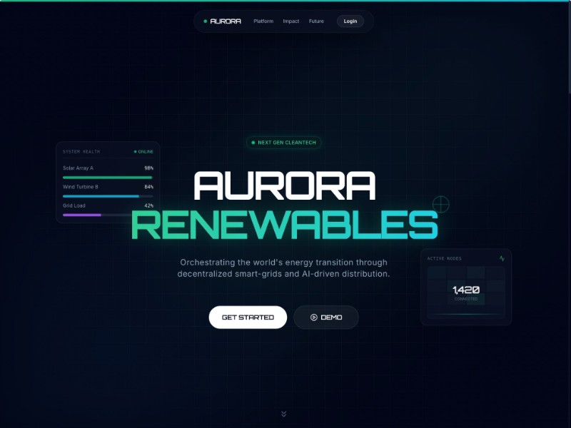 Preview for CleanTech Energy SaaS Landing Page Template