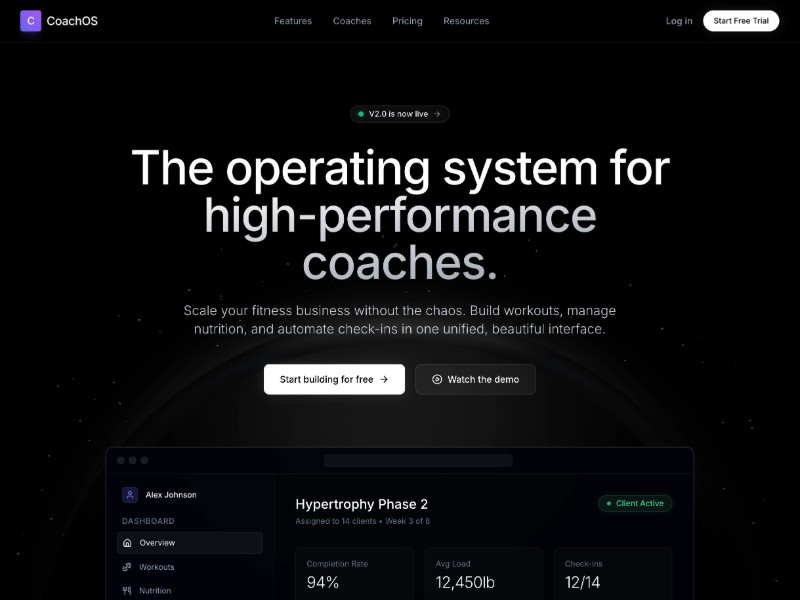 Preview for Fitness Coach SaaS Landing Page Template