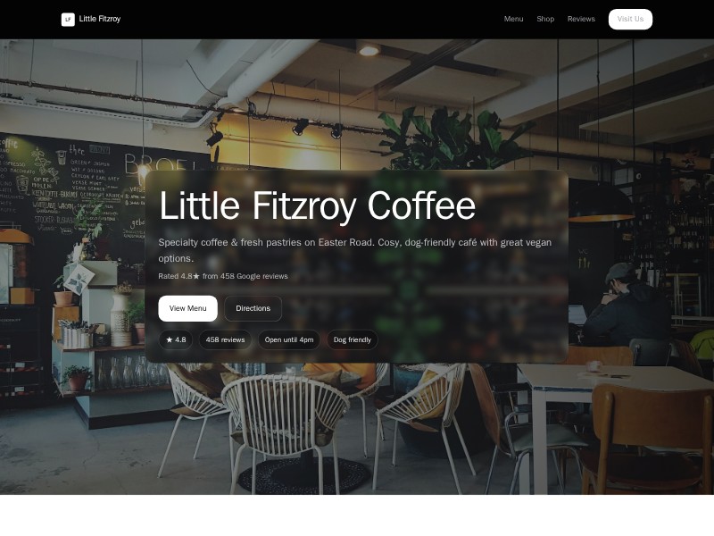 Preview for Coffee Shop Landing Page Template