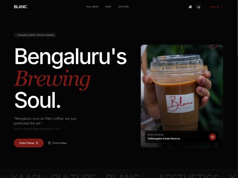 Preview for Coffee Shop Landing Page Template