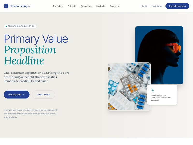 Preview for Compounding Pharmacy Landing Page Template