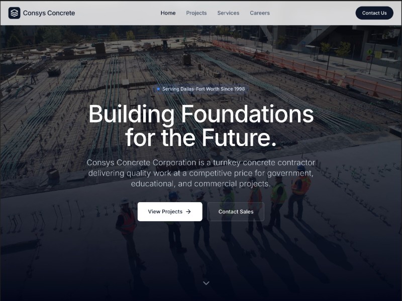 Preview for Concrete Contractor Landing Page Template