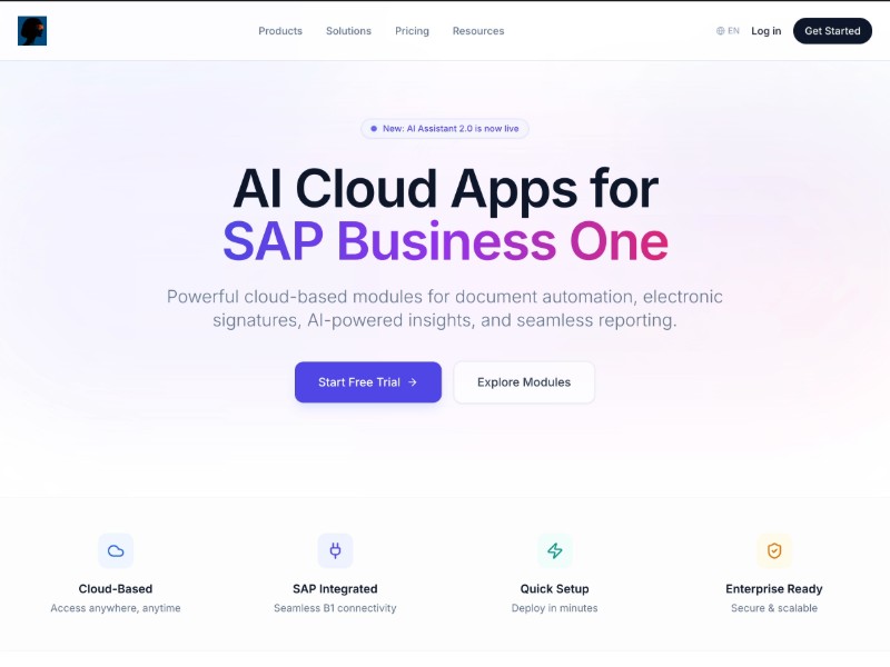 Preview for Consensus Cloud Apps SaaS Landing Page Template