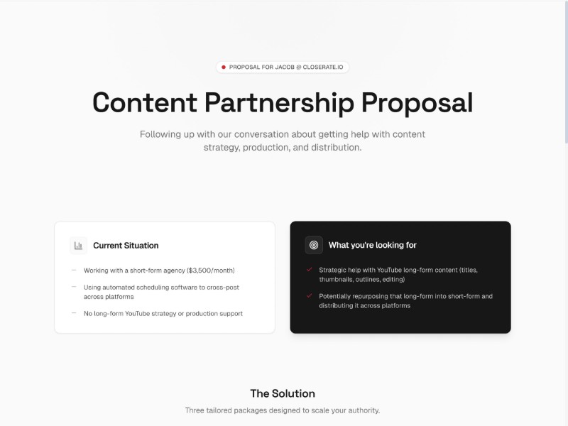 Preview for Content Proposal Landing Page Template