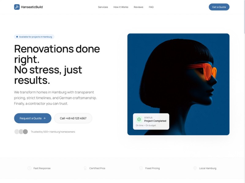Preview for Contractor Services Landing Page Template