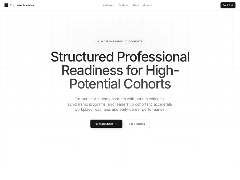 Preview for Corporate Academy Cohort Landing Page Template