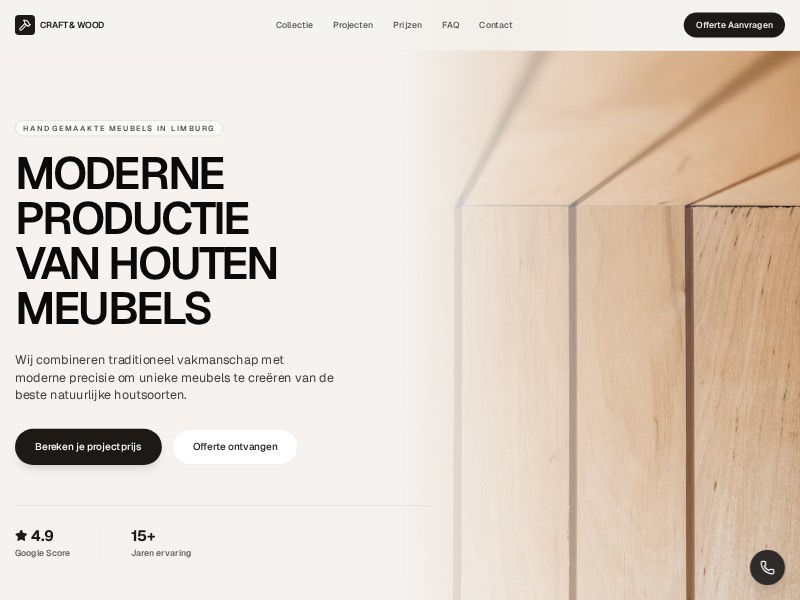 Preview for Woodworking Services Landing Page Template