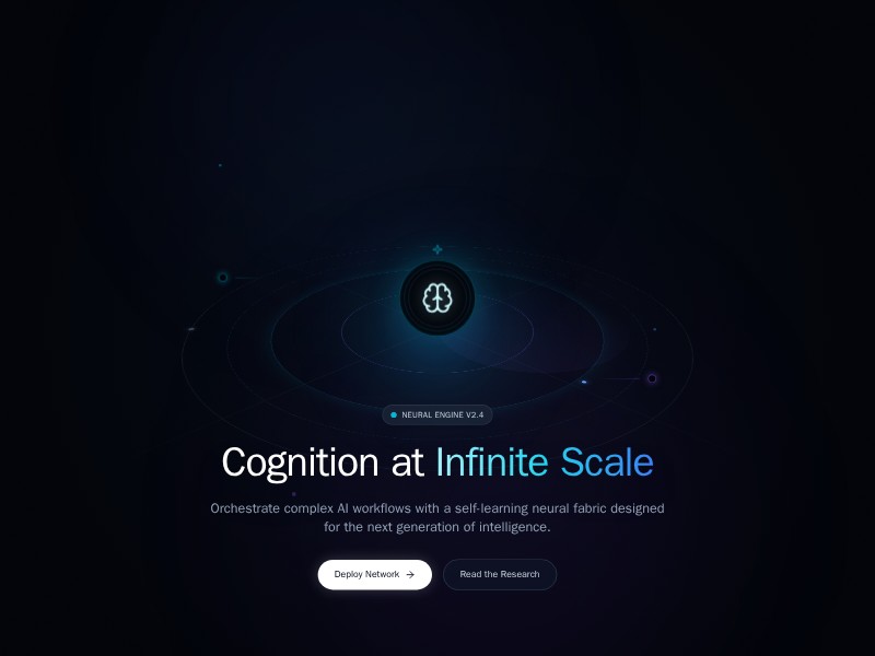 Preview for AI Neural Engine Hero Section Template