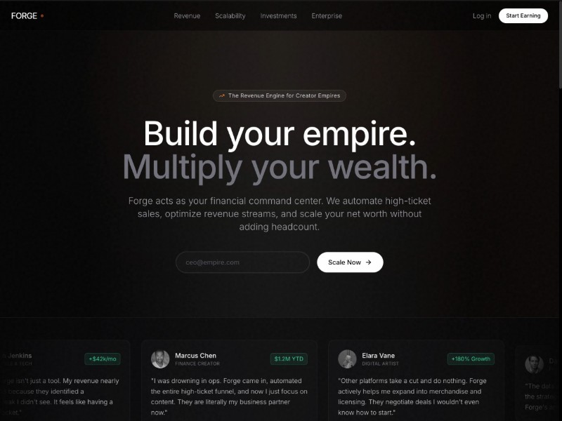 Preview for Creator Revenue Engine Landing Page Template