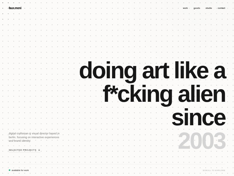 Preview for Alien Artist Portfolio Landing Page Template