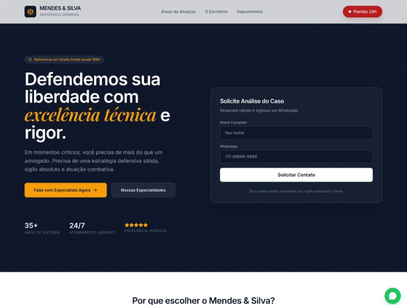 Preview for Criminal Law Firm Landing Page Template