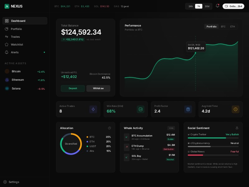 Preview for Crypto Analytics Dashboard UI Template